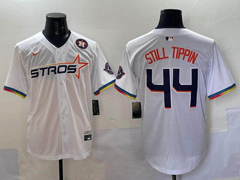 Men Houston Astros #44 Still Tippin White Four generations Joint Name 2025 Nike MLB Jersey style 33